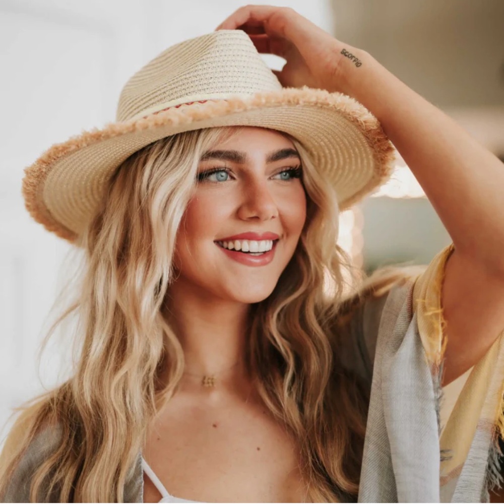 Stylish Cream Straw Hat